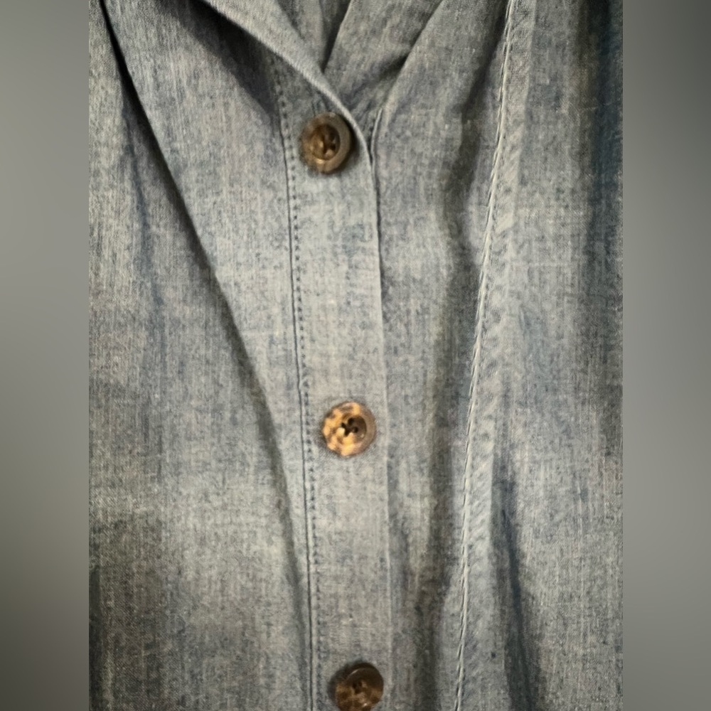 J. Crew Tie-sleeve button-front chambray top - Picture 5 of 6